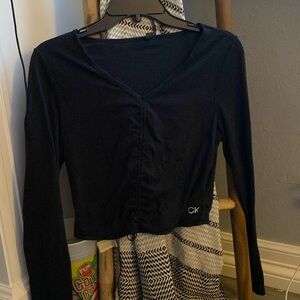 black adjustable calvin klein crop top